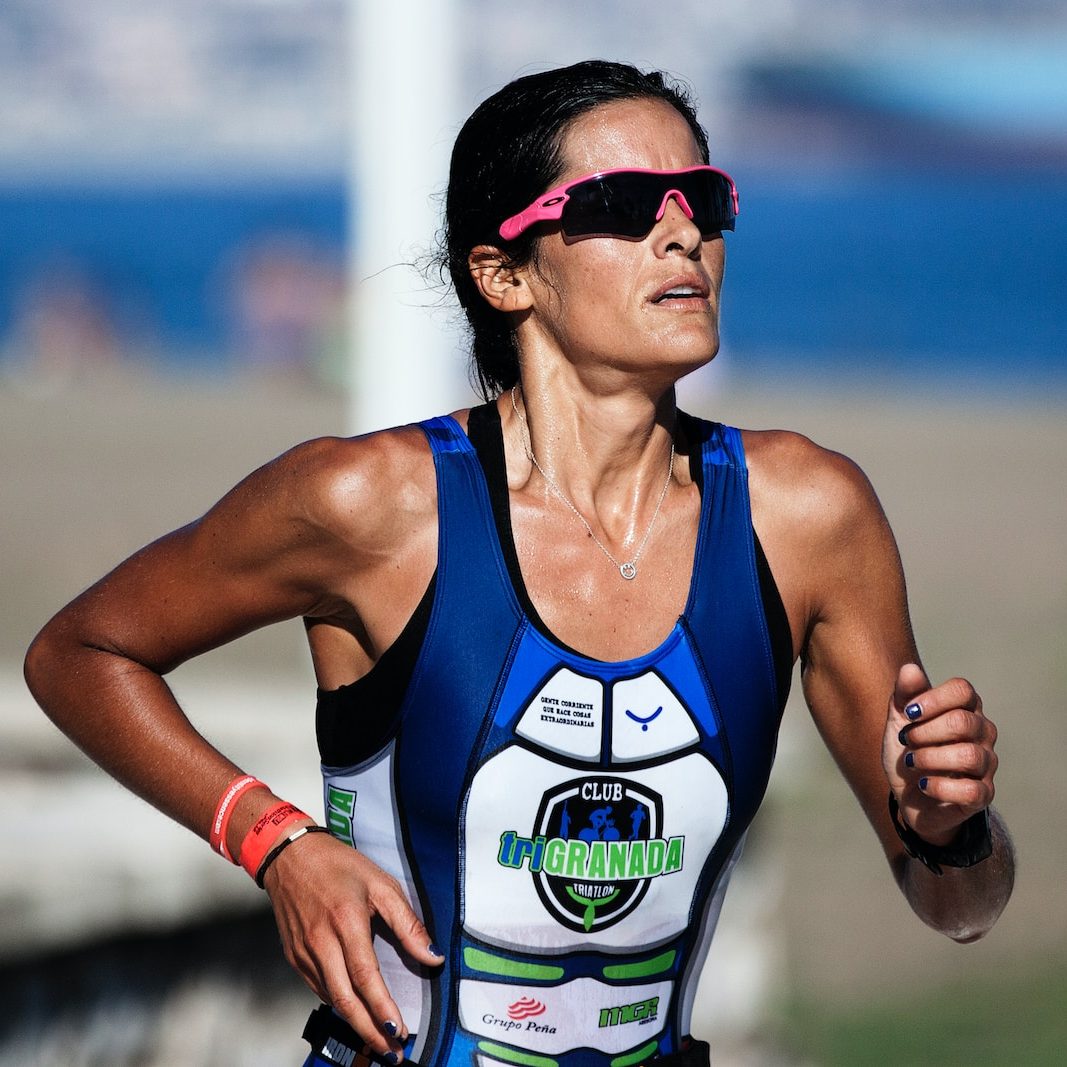 selective focus photography of woman running