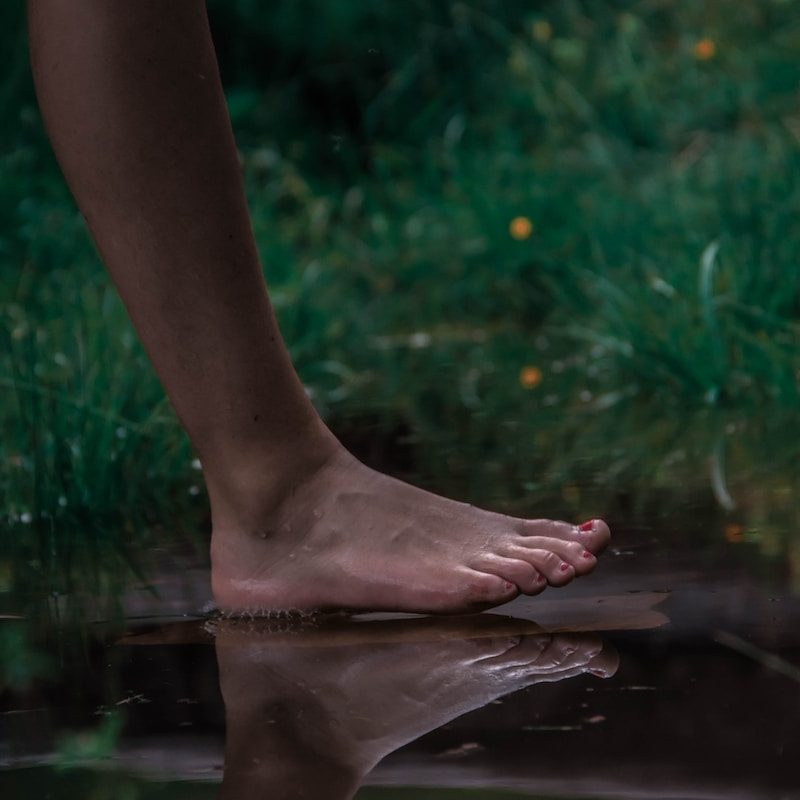 person standing on water